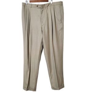 Vintage Tom James Royal Classic Pants 38 Pleated Trouser Cuffed US Made Mens